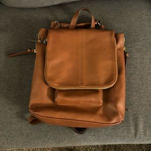 Brown Leather Backpack Purse